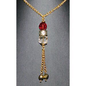 Whimsical Red Queen Inspired Y Drop Necklace